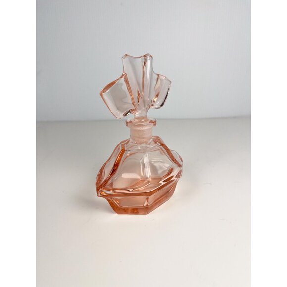 Vintage rose pink glass perfume bottle - Picture 4 of 8